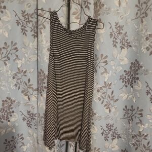 Pinc Black and White Striped Top